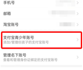 支付宝如何设置青少年模式