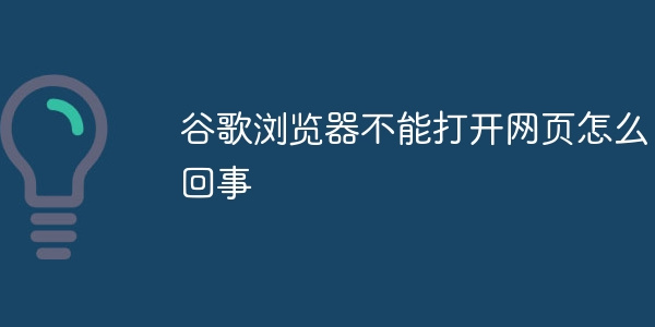 谷歌浏览器无法打开网页是什么原因